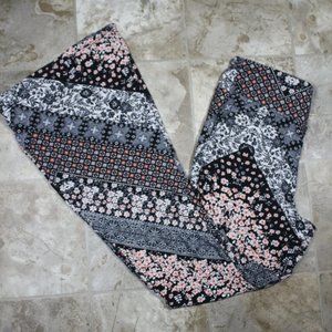 Pink Patterned Bell Bottom Pants